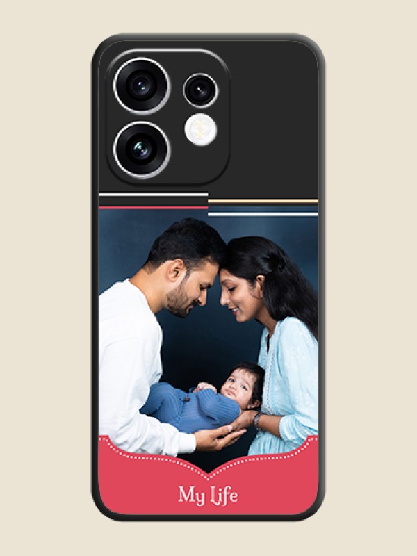 Classic Plain Design with Name On Space Black Custom Soft Matte Mobile Back Cover - Oppo Reno 16 5G