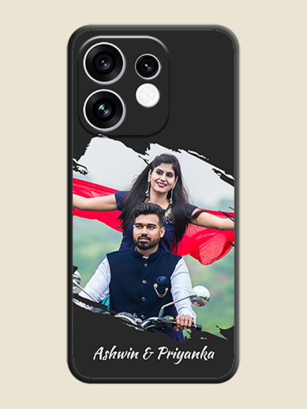 Grunge Brush Strokes on Photo On Space Black Custom Soft Matte Mobile Back Cover - Oppo Reno 16 5G
