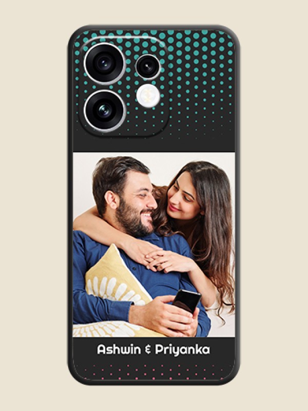 Faded Dots with Grunge Photo Frame and Text On Space Black Custom Soft Matte Mobile Back Cover - Oppo Reno 16 5G