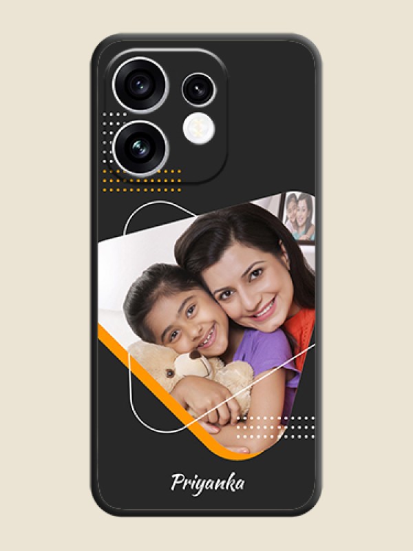 Yellow Triangle on Photo On Space Black Custom Soft Matte Mobile Back Cover - Oppo Reno 16 5G