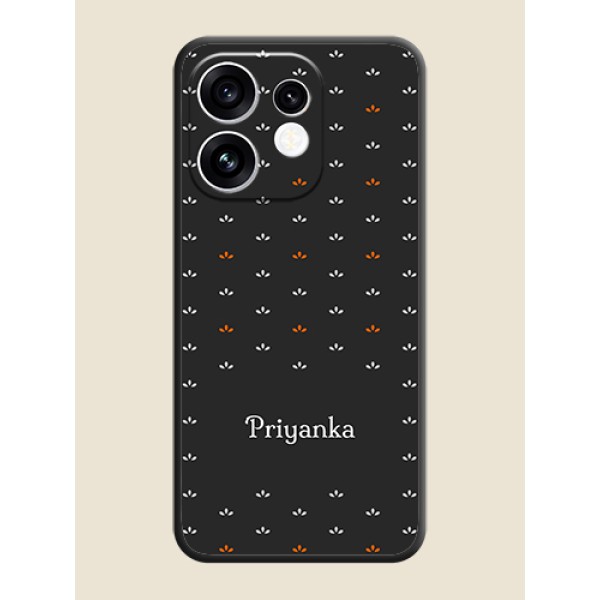 Simple Pattern With Custom Text On Space Black Custom Soft Matte Mobile Back Cover - Oppo Reno 16 5G Simple Pattern With Custom Text On Space Black Custom Soft Matte Mobile Back Cover - Oppo Reno 16 5G