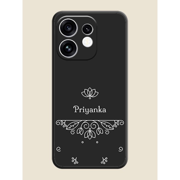 Lotus Garden Custom Text On Space Black Custom Soft Matte Mobile Back Cover - Oppo Reno 16 5G Lotus Garden Custom Text On Space Black Custom Soft Matte Mobile Back Cover - Oppo Reno 16 5G