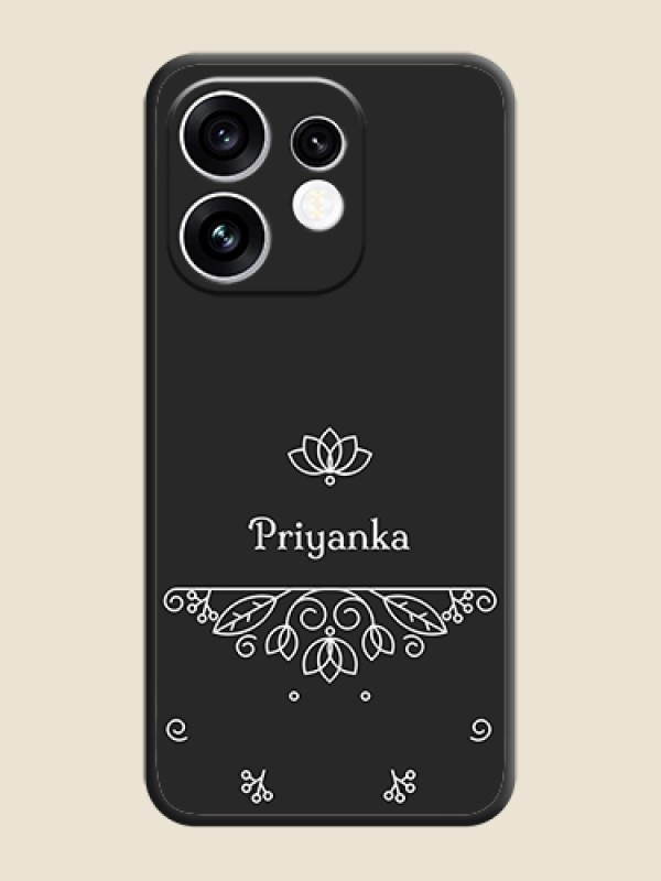 Lotus Garden Custom Text On Space Black Custom Soft Matte Mobile Back Cover - Oppo Reno 16 5G