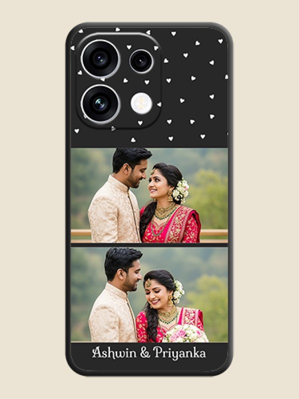 Miniature Love Symbols with Name On Space Black Custom Soft Matte Mobile Back Cover - Oppo Reno 16C 5G