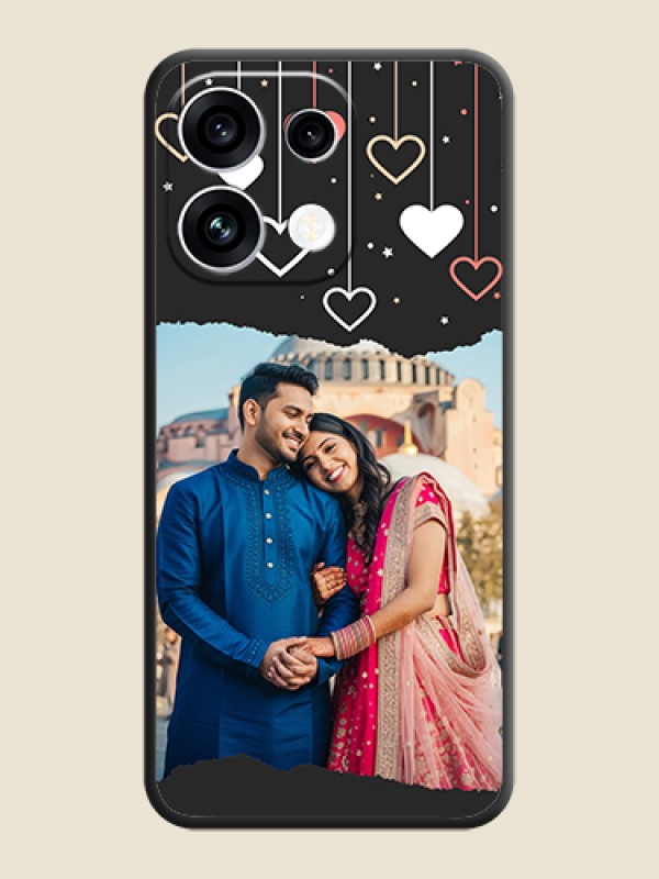 Love Hangings with Splash Wave Picture On Space Black Custom Soft Matte Mobile Back Cover - Oppo Reno 16C 5G