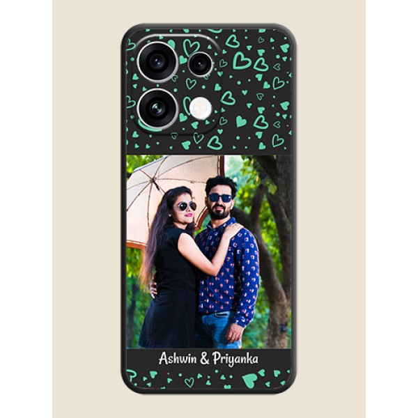 Sea Green Indefinite Love Pattern on Photo On Space Black Custom Soft Matte Mobile Back Cover - Oppo Reno 16C 5G Sea Green Indefinite Love Pattern on Photo On Space Black Custom Soft Matte Mobile Back Cover - Oppo Reno 16C 5G