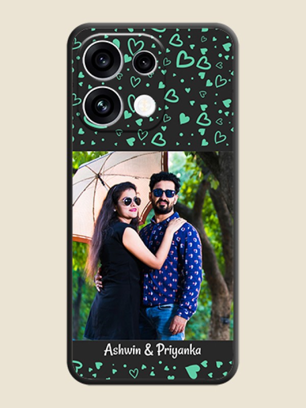 Sea Green Indefinite Love Pattern on Photo On Space Black Custom Soft Matte Mobile Back Cover - Oppo Reno 16C 5G