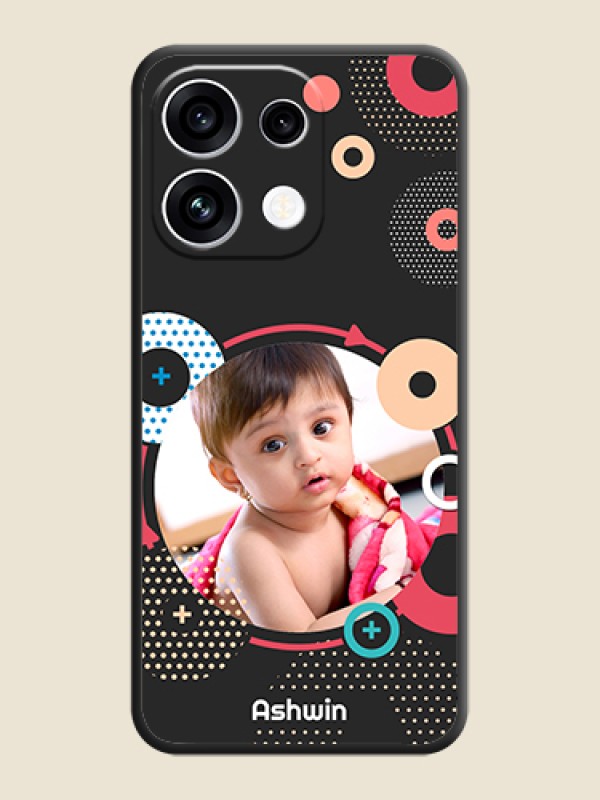 Multicoloured Round Image On Space Black Custom Soft Matte Mobile Back Cover - Oppo Reno 16C 5G