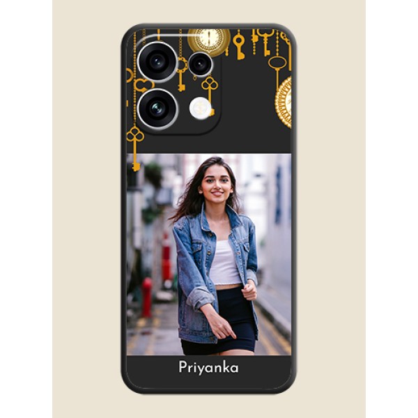 Decorative Design with Text On Space Black Custom Soft Matte Mobile Back Cover - Oppo Reno 16C 5G Decorative Design with Text On Space Black Custom Soft Matte Mobile Back Cover - Oppo Reno 16C 5G