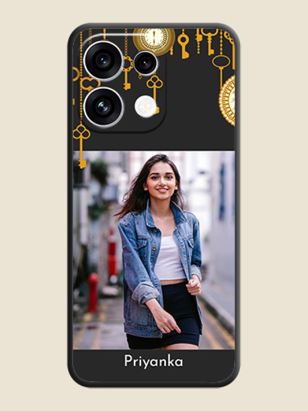 Decorative Design with Text On Space Black Custom Soft Matte Mobile Back Cover - Oppo Reno 16C 5G