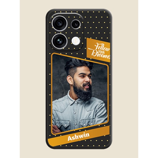 Follow Your Dreams with White Dots On Space Black Custom Soft Matte Mobile Back Cover - Oppo Reno 16C 5G