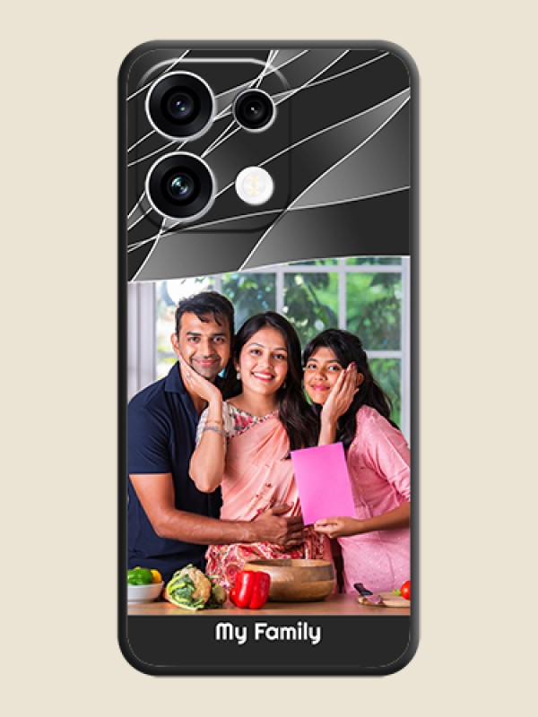 Mixed Wave Lines on Photo On Space Black Custom Soft Matte Mobile Back Cover - Oppo Reno 16C 5G