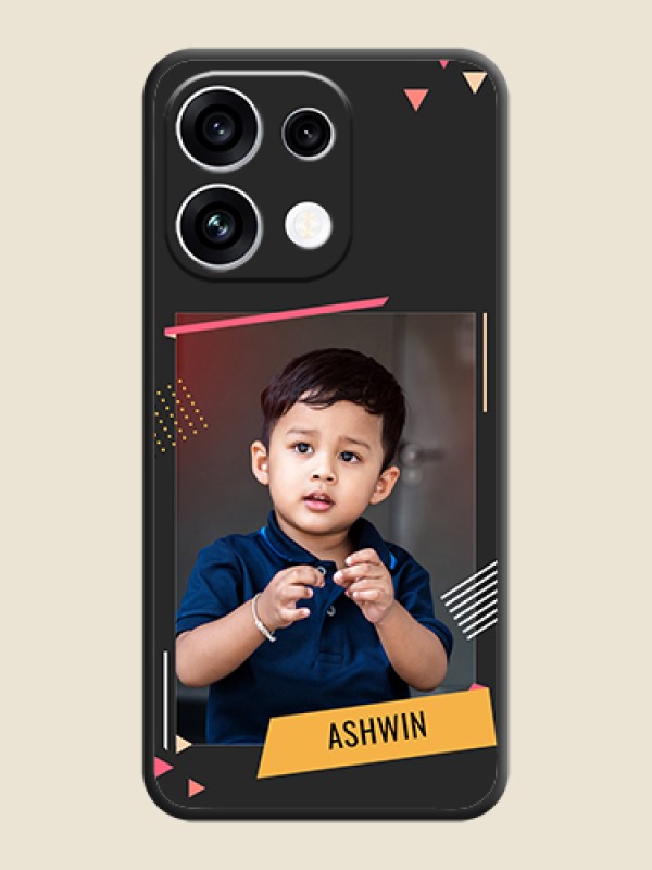 Photo Frame with Triangle Small Dots on Photo On Space Black Custom Soft Matte Mobile Back Cover - Oppo Reno 16C 5G