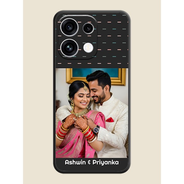 Line Pattern Design with Text On Space Black Custom Soft Matte Mobile Back Cover - Oppo Reno 16C 5G Line Pattern Design with Text On Space Black Custom Soft Matte Mobile Back Cover - Oppo Reno 16C 5G