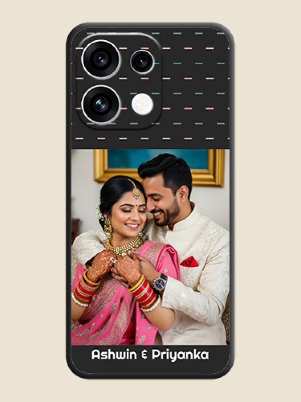 Line Pattern Design with Text On Space Black Custom Soft Matte Mobile Back Cover - Oppo Reno 16C 5G