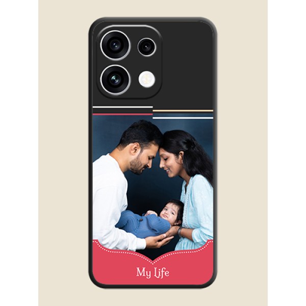 Classic Plain Design with Name On Space Black Custom Soft Matte Mobile Back Cover - Oppo Reno 16C 5G Classic Plain Design with Name On Space Black Custom Soft Matte Mobile Back Cover - Oppo Reno 16C 5G