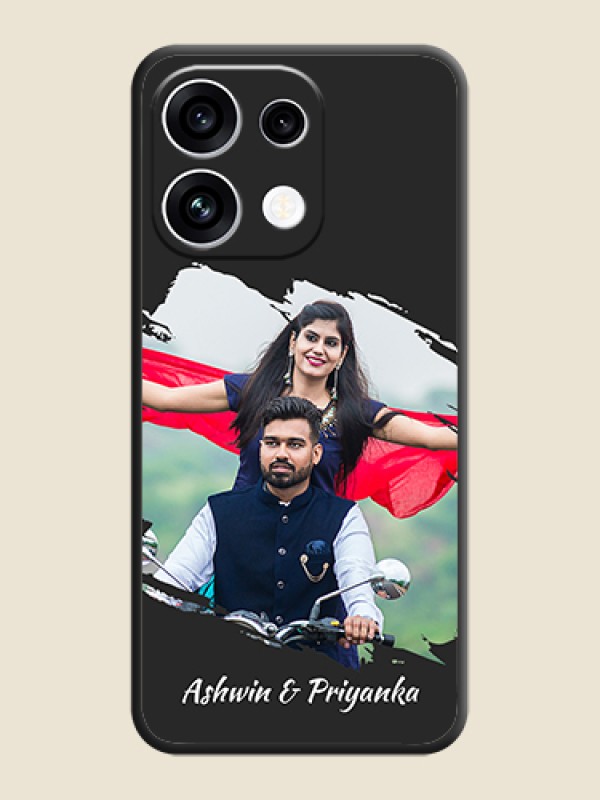 Grunge Brush Strokes on Photo On Space Black Custom Soft Matte Mobile Back Cover - Oppo Reno 16C 5G