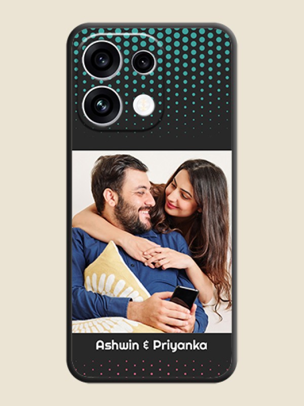 Faded Dots with Grunge Photo Frame and Text On Space Black Custom Soft Matte Mobile Back Cover - Oppo Reno 16C 5G