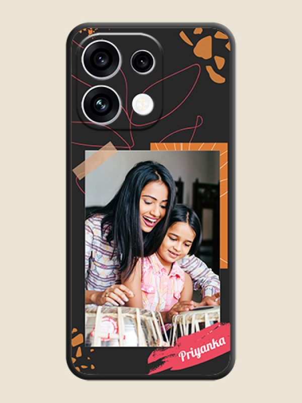 Orange Photo Frame On Space Black Custom Soft Matte Mobile Back Cover - Oppo Reno 16C 5G