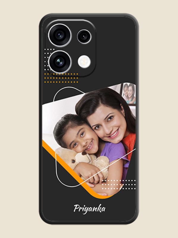Yellow Triangle on Photo On Space Black Custom Soft Matte Mobile Back Cover - Oppo Reno 16C 5G
