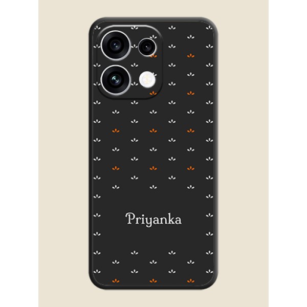 Simple Pattern With Custom Text On Space Black Custom Soft Matte Mobile Back Cover - Oppo Reno 16C 5G Simple Pattern With Custom Text On Space Black Custom Soft Matte Mobile Back Cover - Oppo Reno 16C 5G
