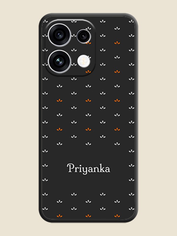 Simple Pattern With Custom Text On Space Black Custom Soft Matte Mobile Back Cover - Oppo Reno 16C 5G