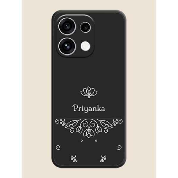 Lotus Garden Custom Text On Space Black Custom Soft Matte Mobile Back Cover - Oppo Reno 16C 5G Lotus Garden Custom Text On Space Black Custom Soft Matte Mobile Back Cover - Oppo Reno 16C 5G