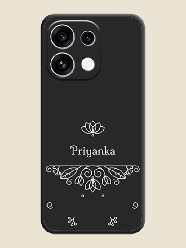 Lotus Garden Custom Text On Space Black Custom Soft Matte Mobile Back Cover - Oppo Reno 16C 5G