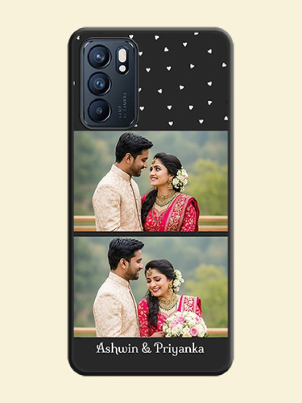 Miniature Love Symbols with Name on Space Black Custom Soft Matte Back Cover - Oppo Reno 6 5G