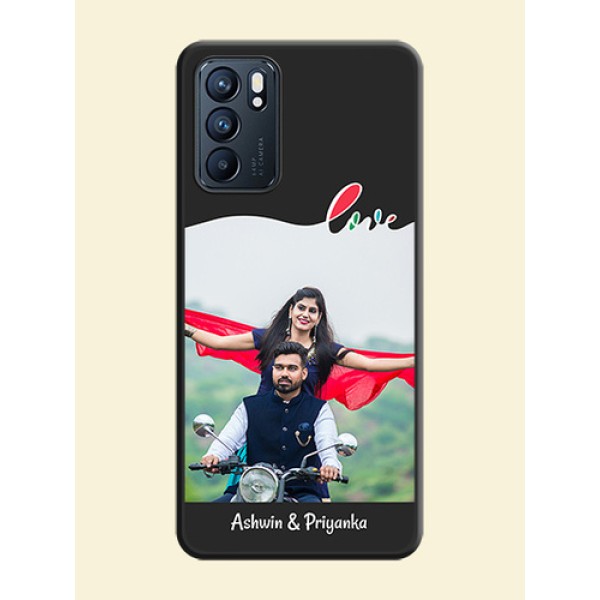Fall in Love Pattern with Picture on Photo on Space Black Soft Matte Mobile Case - Oppo Reno 6 5G Fall in Love Pattern with Picture on Photo on Space Black Soft Matte Mobile Case - Oppo Reno 6 5G