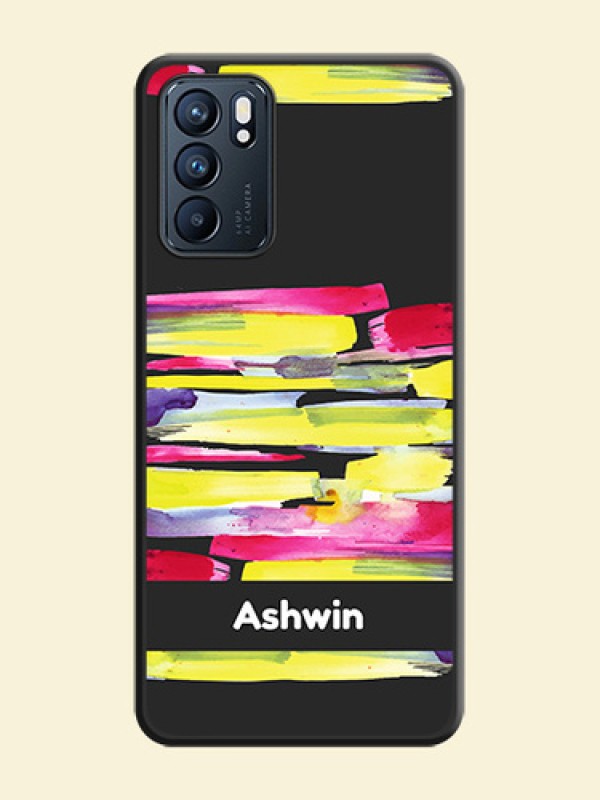 Brush Coloured on Space Black Personalized Soft Matte Phone Covers - Oppo Reno 6 5G