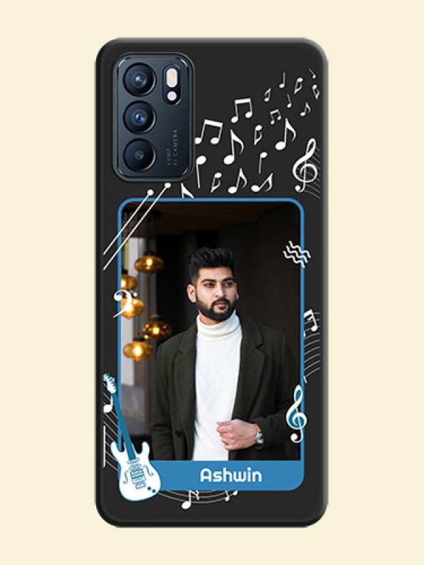 Musical Theme Design with Text on Photo on Space Black Soft Matte Mobile Case - Oppo Reno 6 5G