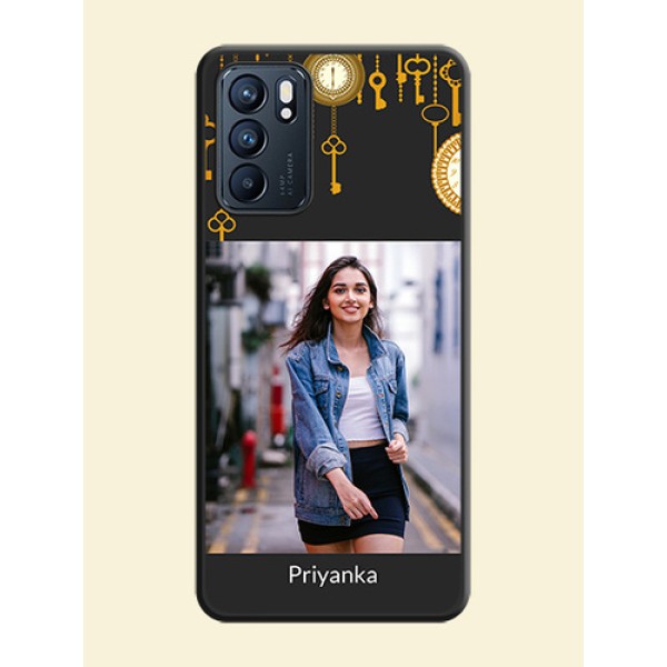 Decorative Design with Text on Space Black Custom Soft Matte Back Cover - Oppo Reno 6 5G Decorative Design with Text on Space Black Custom Soft Matte Back Cover - Oppo Reno 6 5G