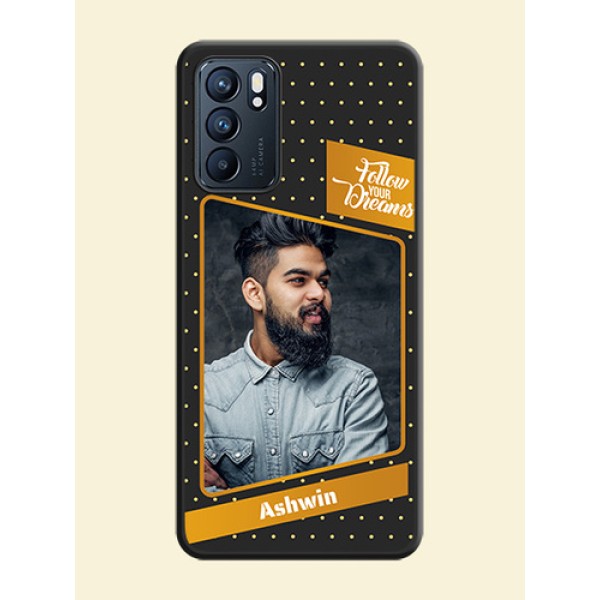 Follow Your Dreams with White Dots on Space Black Custom Soft Matte Phone Cases - Oppo Reno 6 5G Follow Your Dreams with White Dots on Space Black Custom Soft Matte Phone Cases - Oppo Reno 6 5G