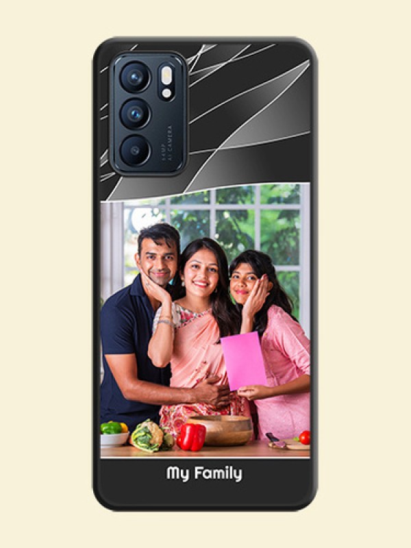 Mixed Wave Lines on Photo on Space Black Soft Matte Mobile Cover - Oppo Reno 6 5G