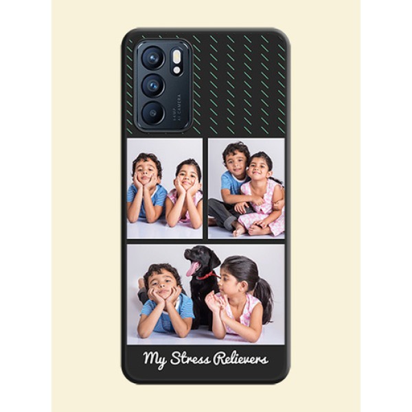 Cross Dotted Pattern with 2 Image Holder on Personalised Space Black Soft Matte Cases - Oppo Reno 6 5G Cross Dotted Pattern with 2 Image Holder on Personalised Space Black Soft Matte Cases - Oppo Reno 6 5G