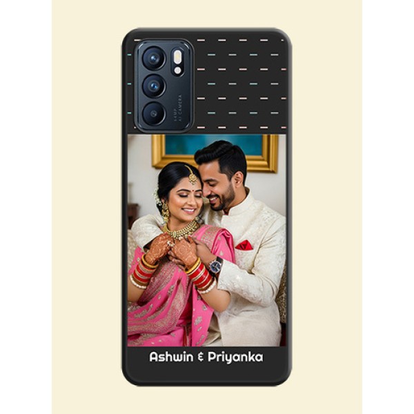 Line Pattern Design with Text on Space Black Custom Soft Matte Phone Back Cover - Oppo Reno 6 5G Line Pattern Design with Text on Space Black Custom Soft Matte Phone Back Cover - Oppo Reno 6 5G