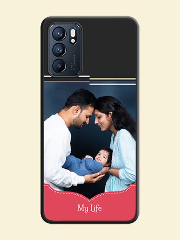 Classic Plain Design with Name on Photo on Space Black Soft Matte Phone Cover - Oppo Reno 6 5G