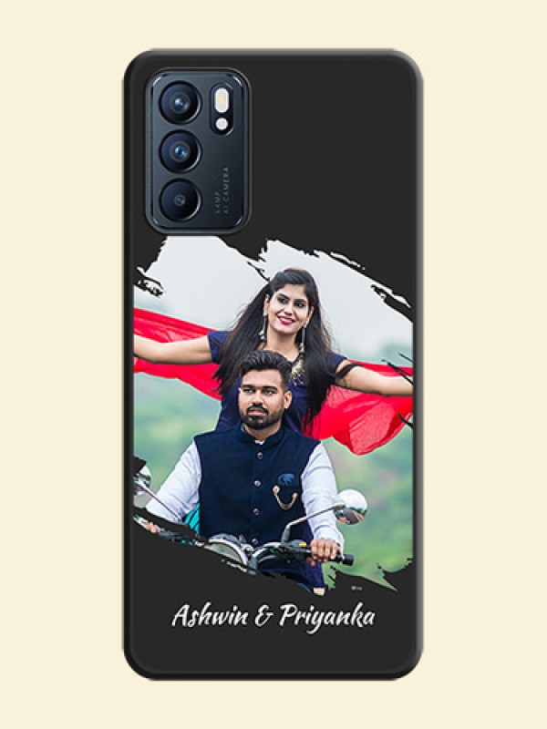 Grunge Brush Strokes on Photo on Space Black Soft Matte Back Cover - Oppo Reno 6 5G
