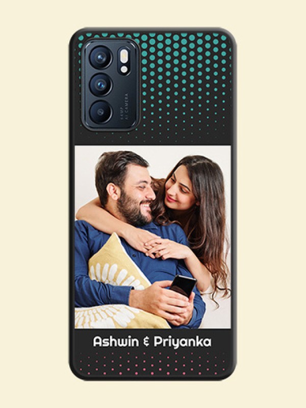 Faded Dots with Grunge Photo Frame and Text on Space Black Custom Soft Matte Phone Cases - Oppo Reno 6 5G