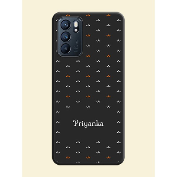 Simple Pattern With Custom Text On Space Black Personalized Soft Matte Phone Covers -Oppo Reno 6 5G Simple Pattern With Custom Text On Space Black Personalized Soft Matte Phone Covers -Oppo Reno 6 5G