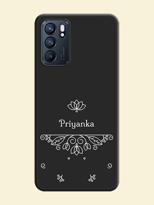 Lotus Garden Custom Text On Space Black Personalized Soft Matte Phone Covers -Oppo Reno 6 5G