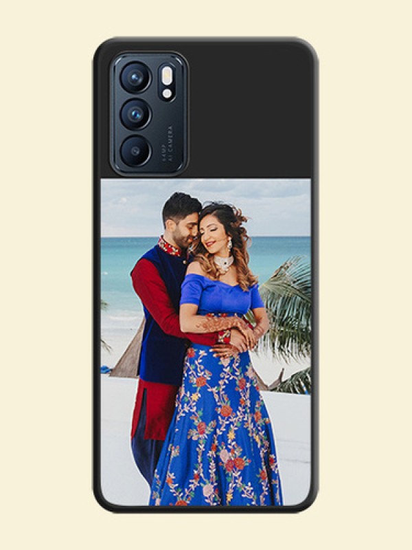 Image Upload With Space Black Color On Custom Soft Matte Mobile Back Cover - Oppo Reno 6 5G