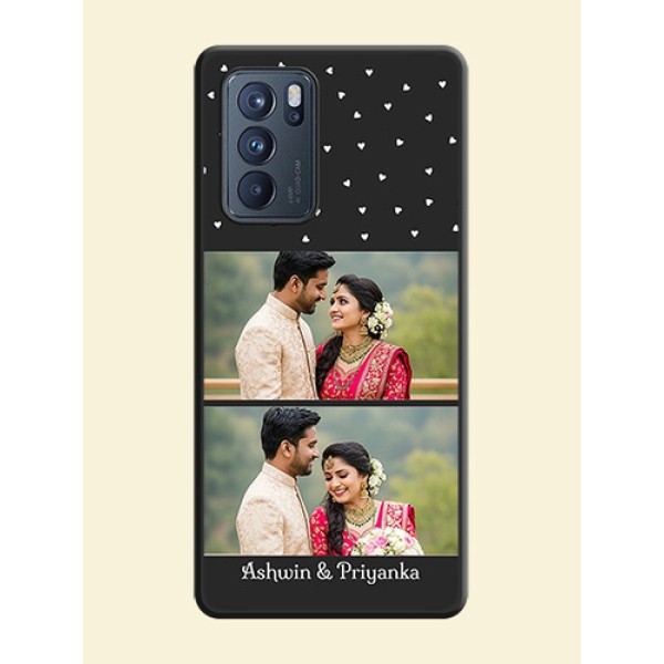 Miniature Love Symbols with Name on Space Black Custom Soft Matte Back Cover - Oppo Reno 6 Pro 5G Miniature Love Symbols with Name on Space Black Custom Soft Matte Back Cover - Oppo Reno 6 Pro 5G