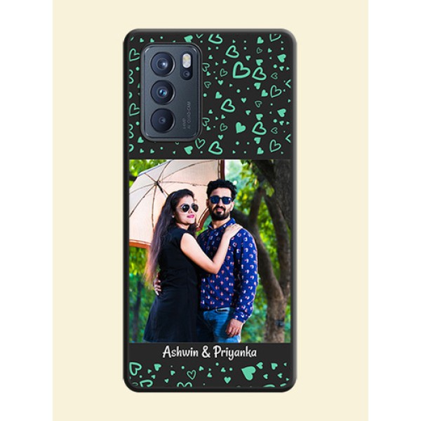 Sea Green Indefinite Love Pattern on Photo on Space Black Soft Matte Mobile Cover - Oppo Reno 6 Pro 5G Sea Green Indefinite Love Pattern on Photo on Space Black Soft Matte Mobile Cover - Oppo Reno 6 Pro 5G