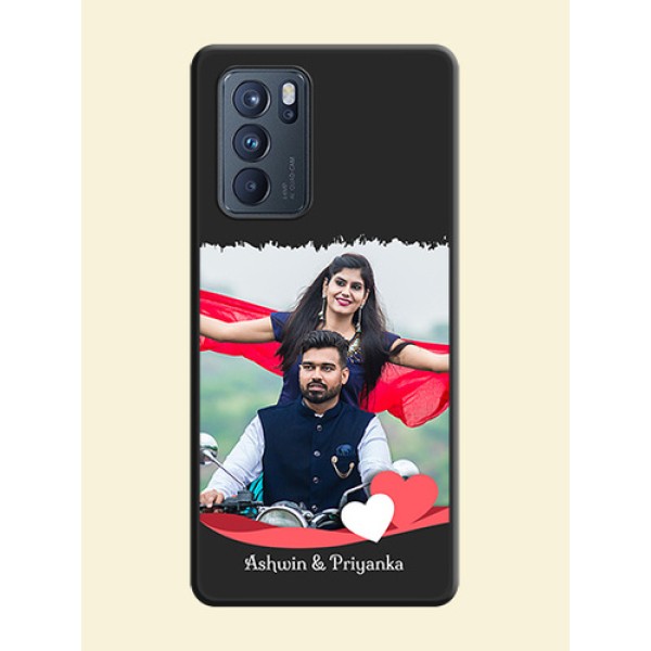 Pin Color Love Shaped Ribbon Design with Text on Space Black Custom Soft Matte Phone Back Cover - Oppo Reno 6 Pro 5G Pin Color Love Shaped Ribbon Design with Text on Space Black Custom Soft Matte Phone Back Cover - Oppo Reno 6 Pro 5G