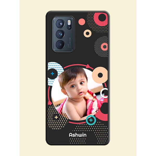 Multicoloured Round Image on Personalised Space Black Soft Matte Cases - Oppo Reno 6 Pro 5G Multicoloured Round Image on Personalised Space Black Soft Matte Cases - Oppo Reno 6 Pro 5G