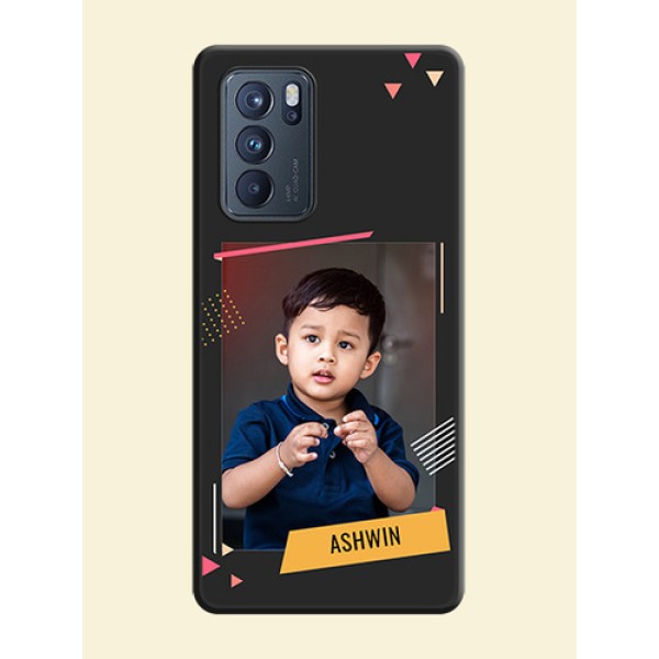 Photo Frame with Triangle Small Dots on Photo on Space Black Soft Matte Back Cover - Oppo Reno 6 Pro 5G Photo Frame with Triangle Small Dots on Photo on Space Black Soft Matte Back Cover - Oppo Reno 6 Pro 5G