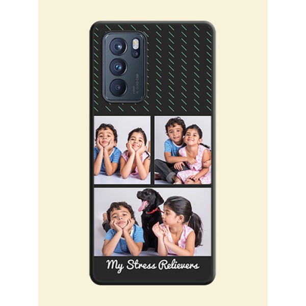 Cross Dotted Pattern with 2 Image Holder on Personalised Space Black Soft Matte Cases - Oppo Reno 6 Pro 5G Cross Dotted Pattern with 2 Image Holder on Personalised Space Black Soft Matte Cases - Oppo Reno 6 Pro 5G