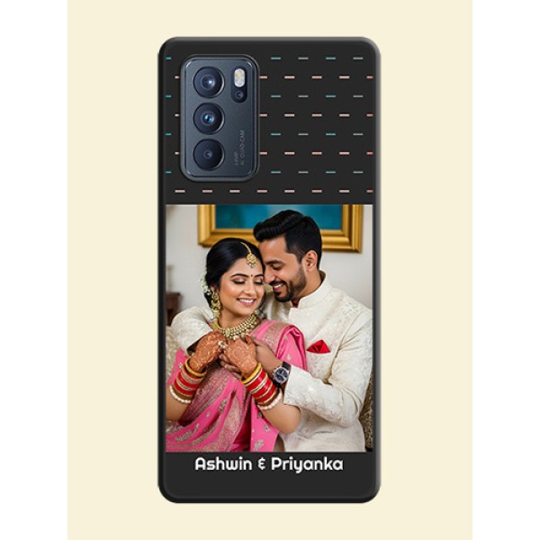 Line Pattern Design with Text on Space Black Custom Soft Matte Phone Back Cover - Oppo Reno 6 Pro 5G Line Pattern Design with Text on Space Black Custom Soft Matte Phone Back Cover - Oppo Reno 6 Pro 5G